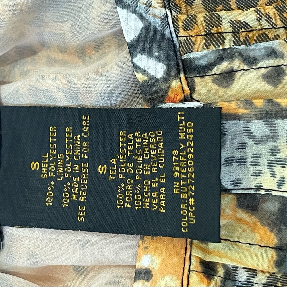 Grace Elements S Women's Butterfly/Leopard Print Blouse 634 - Picture 7 of 8